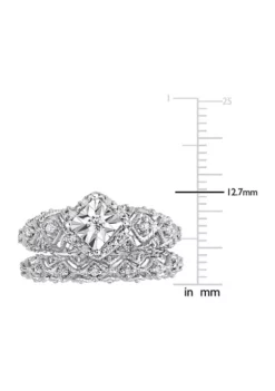 Brand new 👏 1/5 ct. t.w. Diamond Vintage Bridal Set in Sterling Silver by Belk & Co. 💯 -DealsBelk & Co. Store Belk 11377