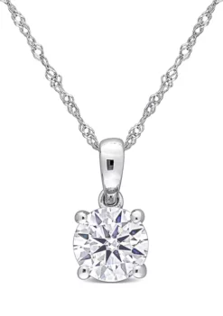 Cheap 🎉 1 ct. t.w. Created Moissanite Solitaire Necklace in 10k White Gold by Belk & Co. 😍