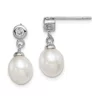 Flash Sale 😀 Sterling Silver Rhodium-plated 7-8mm White Freshwater Cultured Pearl Cubic Zirconia Dangle Earrings by Belk & Co. 🤩
