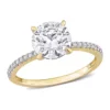 Best Sale 🎉 1.8 ct. t.w. Created Moissanite and 1/10 ct. t.w. Diamond Engagement Ring in 14k Yellow Gold by Belk & Co. 🧨