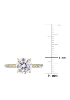 Best Sale 🎉 1.8 ct. t.w. Created Moissanite and 1/10 ct. t.w. Diamond Engagement Ring in 14k Yellow Gold by Belk & Co. 🧨 -DealsBelk & Co. Store Belk 11428
