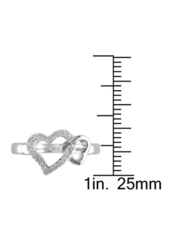 Best reviews of 🔔 1/10 ct. t.w.Diamond Double Heart Interlocked Ring In Sterling Silver by Belk & Co. 🔔 -DealsBelk & Co. Store Belk 11433