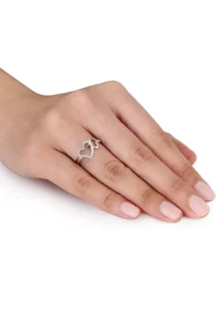 Best reviews of 🔔 1/10 ct. t.w.Diamond Double Heart Interlocked Ring In Sterling Silver by Belk & Co. 🔔 -DealsBelk & Co. Store Belk 11434