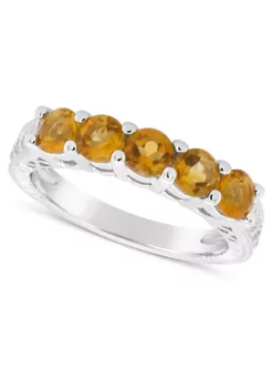 Outlet ✨ Sterling Silver 4mm Round 5-Stone Citrine Ring by Belk & Co. 👍