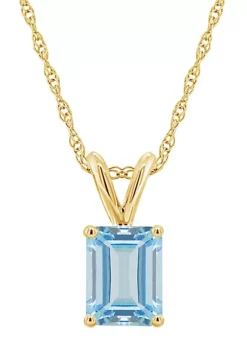 Brand new 😍 14K Gold 8x6 Emerald Cut Aquamarine Pendant by Belk & Co. 🔥 -DealsBelk & Co. Store Belk 11507