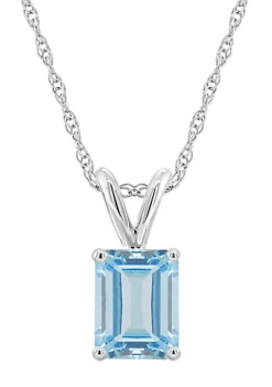 Brand new 😍 14K Gold 8x6 Emerald Cut Aquamarine Pendant by Belk & Co. 🔥 -DealsBelk & Co. Store Belk 11508