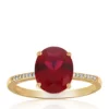 Cheap ⌛ Created Ruby & Diamond Ring in 10K Yellow Gold by Belk & Co. 🎁