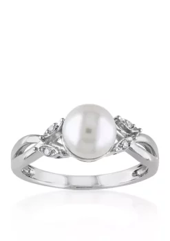 Coupon ✨ 10k White Gold Cultured Freshwater Pearl and Diamond Ring by Belk & Co. 🤩 -DealsBelk & Co. Store Belk 11511