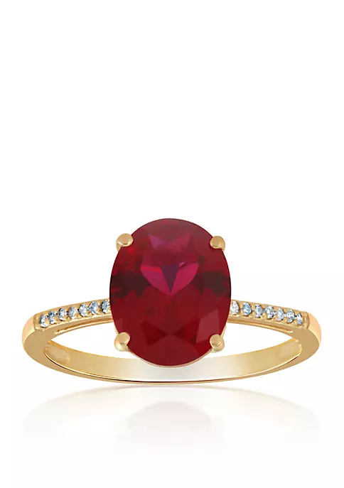 Cheap ⌛ Created Ruby & Diamond Ring in 10K Yellow Gold by Belk & Co. 🎁 2 Cheap ⌛ Created Ruby & Diamond Ring in 10K Yellow Gold by Belk & Co. 🎁 - Image 2