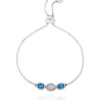 Coupon ❤️ Created Opal, Blue Topaz, and White Topaz Bracelet in Sterling Silver by Belk & Co. 😀