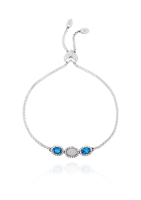 Coupon โค๏ธ Created Opal, Blue Topaz, and White Topaz Bracelet in Sterling Silver by Belk & Co. ๐ 2 Coupon โค๏ธ Created Opal, Blue Topaz, and White Topaz Bracelet in Sterling Silver by Belk & Co. ๐ - Image 2
