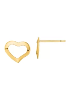 Best Sale ⌛ 14K Yellow Gold Polished Heart Post Earrings by Belk & Co. 😍 -DealsBelk & Co. Store Belk 11536
