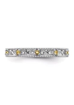 Promo ⭐ 1/6 ct. t.w. Citrine Stackable Expressions Ring in Sterling Silver by Belk & Co. 🎉 -DealsBelk & Co. Store Belk 11552