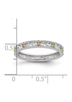 Promo ⭐ 1/6 ct. t.w. Citrine Stackable Expressions Ring in Sterling Silver by Belk & Co. 🎉 -DealsBelk & Co. Store Belk 11553