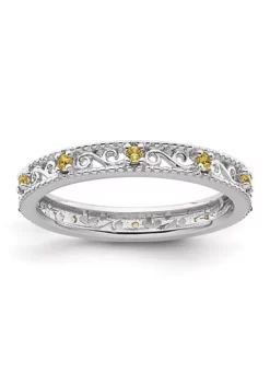 Promo ⭐ 1/6 ct. t.w. Citrine Stackable Expressions Ring in Sterling Silver by Belk & Co. 🎉 -DealsBelk & Co. Store Belk 11554