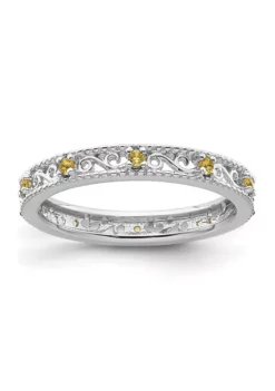 Promo ⭐ 1/6 ct. t.w. Citrine Stackable Expressions Ring in Sterling Silver by Belk & Co. 🎉 -DealsBelk & Co. Store Belk 11555