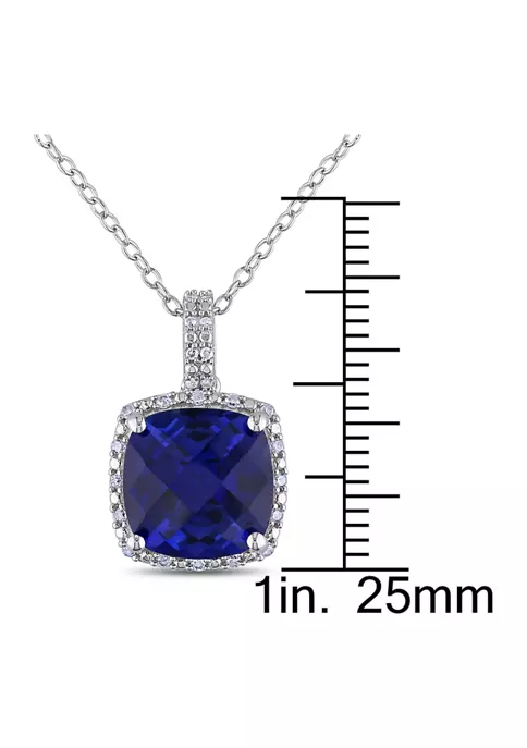 Best reviews of 💯 Lab Created 1/10 ct. t.w. Diamond and 5.72 ct. t.g.w. Created Blue Sapphire Square Pendant With Chain in Sterling Silver by Belk & Co. 🔥 2 Best reviews of 💯 Lab Created 1/10 ct. t.w. Diamond and 5.72 ct. t.g.w. Created Blue Sapphire Square Pendant With Chain in Sterling Silver by Belk & Co. 🔥 - Image 2