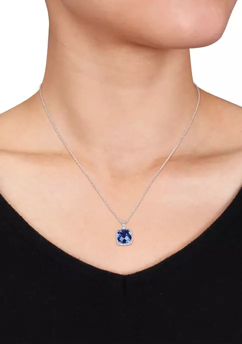 Best reviews of 💯 Lab Created 1/10 ct. t.w. Diamond and 5.72 ct. t.g.w. Created Blue Sapphire Square Pendant With Chain in Sterling Silver by Belk & Co. 🔥 3 Best reviews of 💯 Lab Created 1/10 ct. t.w. Diamond and 5.72 ct. t.g.w. Created Blue Sapphire Square Pendant With Chain in Sterling Silver by Belk & Co. 🔥 - Image 3
