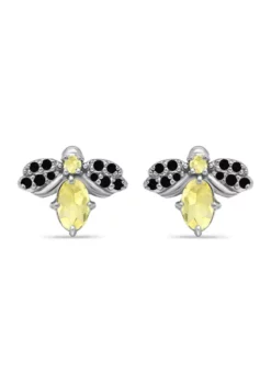 Deals 😉 1 ct. t.w. Citrine and Black Spinel Bee Earrings, Sterling Silver by Belk & Co. 🧨