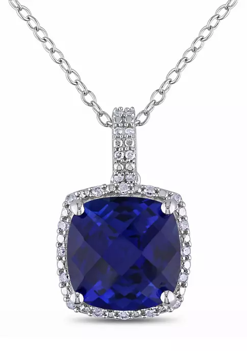 Best reviews of 💯 Lab Created 1/10 ct. t.w. Diamond and 5.72 ct. t.g.w. Created Blue Sapphire Square Pendant With Chain in Sterling Silver by Belk & Co. 🔥 5 Best reviews of 💯 Lab Created 1/10 ct. t.w. Diamond and 5.72 ct. t.g.w. Created Blue Sapphire Square Pendant With Chain in Sterling Silver by Belk & Co. 🔥 - Image 5