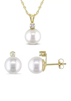 Best Pirce ๐ 2-Piece Cultured Freshwater Pearl and 1/6 ct. t.w. Diamond Stud Earrings and Necklace Set in 14k Yellow Gold by Belk & Co. ๐คฉ 5 Best Pirce ๐ 2-Piece Cultured Freshwater Pearl and 1/6 ct. t.w. Diamond Stud Earrings and Necklace Set in 14k Yellow Gold by Belk & Co. ๐คฉ -DealsBelk & Co. Store Belk 11571
