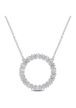 Top 10 🔥 Lab Created 3/5 ct. t.g.w. Created Moissanite Open Circle Pendant with Chain in Sterling Silver by Belk & Co. 🛒