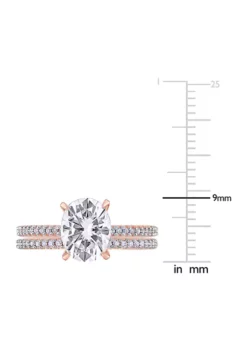 Flash Sale ✨ Lab Created 2 ct. t.w. Oval Moissanite and 1/4 ct. t.w. Diamond Bridal Ring Set in 14k Rose Gold by Belk & Co. ⭐ -DealsBelk & Co. Store Belk 11640