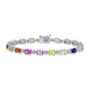 Best Pirce 🧨 10.25 ct. t.w. Multi-Color Created Sapphire Tennis Bracelet in Sterling Silver by Belk & Co. ⭐