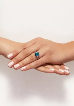 Flash Sale 😍 1 ct. t.w. Diamond and Swiss Blue Topaz Ring in Sterling Silver by Belk & Co. 😍 -DealsBelk & Co. Store Belk 11660