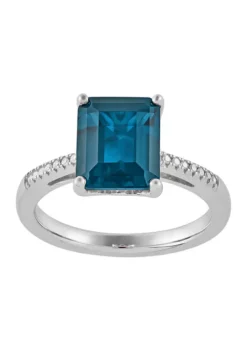 Flash Sale 😍 1 ct. t.w. Diamond and Swiss Blue Topaz Ring in Sterling Silver by Belk & Co. 😍 -DealsBelk & Co. Store Belk 11661