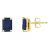 New ✔️ 14K Gold 6x4 Emerald Cut Sapphire Earrings by Belk & Co. 🎉