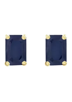 New ✔️ 14K Gold 6x4 Emerald Cut Sapphire Earrings by Belk & Co. 🎉 -DealsBelk & Co. Store Belk 11674
