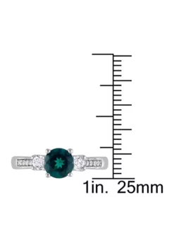 Discount 🥰 Created Emerald and White Sapphire Diamond Accent 3-Stone Ring in 10k White Gold by Belk & Co. 😍 -DealsBelk & Co. Store Belk 11679
