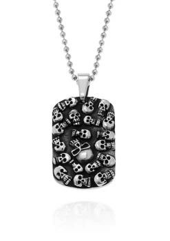 New ⭐ Men's Stainless Steel Skull 🐶 Dog Tag Pendant by Belk & Co. 🌟