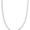 Best deal 😍 Lab Created 44.50 ct. t.g.w. Created White Sapphire Teardrop Tennis Necklace in Sterling Silver by Belk & Co. 🧨