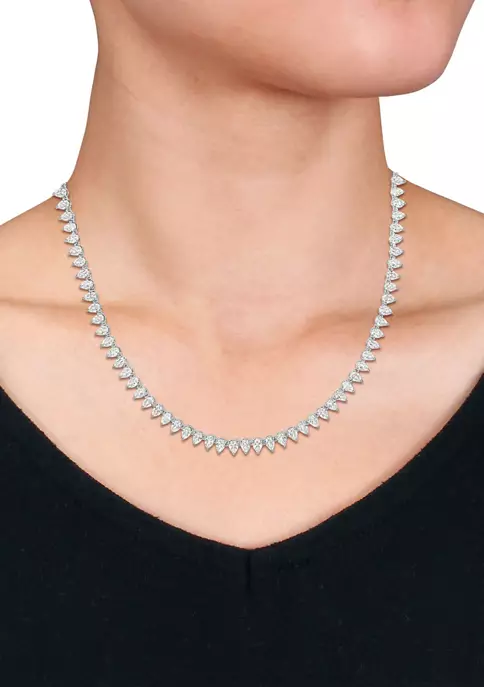 Best deal ๐ Lab Created 44.50 ct. t.g.w. Created White Sapphire Teardrop Tennis Necklace in Sterling Silver by Belk & Co. ๐งจ 4 Best deal ๐ Lab Created 44.50 ct. t.g.w. Created White Sapphire Teardrop Tennis Necklace in Sterling Silver by Belk & Co. ๐งจ - Image 4