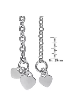 Flash Sale 🛒 Circle Link Heart Charm Necklace and Bracelet 2-Piece Set in Sterling Silver by Belk & Co. 🥰 -DealsBelk & Co. Store Belk 11709