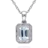 New 🛒 Sterling Silver Aquamarine and Diamond Pendant by Belk & Co. ✨