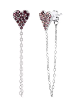 Best Sale 😍 Lab Created Pink Sapphire Heart Earrings in Sterling Silver by Belk & Co. 👍 -DealsBelk & Co. Store Belk 11713