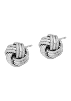 Flash Sale 🌟 14K White Gold Polished Textured Triple Love Knot Post Earrings by Belk & Co. 💯 -DealsBelk & Co. Store Belk 11732