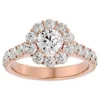 Outlet ❤️ 2 Carat Halo Moissanite Engagement Ring In 14 Karat Rose Gold by Belk & Co. 😍