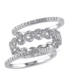 Flash Sale 🔔 1/8 ct. t.w. Diamond Heart Link Bridal Ring Set in Sterling Silver by Belk & Co. 😉