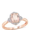 Top 10 😉 1.14 ct. t.w. Morganite and 1/8 ct. t.w. Diamond Halo Ring in 10k Rose Gold by Belk & Co. ✨