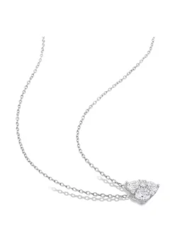 Hot Sale 😍 Lab Created 2-Piece Set of Created White Sapphire Earrings and Pendant with Chain in Sterling Silver by Belk & Co. 🎁 -DealsBelk & Co. Store Belk 11766