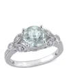 Deals 🛒 1 5/8 ct. t.w. Aquamarine and 1/7 ct. t.w. Diamond Filigree Ring by Belk & Co. 😉