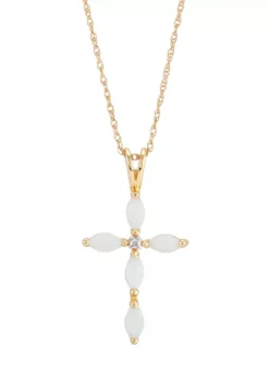 Brand new 💯 1/10 ct. t.w. Diamond and Lab Created Opal Necklace with 18" Box Chain in 10K Yellow Gold by Belk & Co. ✨ 9 Brand new 💯 1/10 ct. t.w. Diamond and Lab Created Opal Necklace with 18" Box Chain in 10K Yellow Gold by Belk & Co. ✨ -DealsBelk & Co. Store Belk 11784