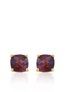 Promo โญ 14k Yellow Gold 8mm Garnet Stud Earrings by Belk & Co. โ