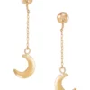 Promo 😍 Dangle 1/2 Moon Drop on Ball Post Earrings in 10K Yellow Gold by Belk & Co. 💯
