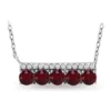 Best reviews of ❤️ 1.61 ct. t.w. Garnet and White Topaz Bar Necklace, Sterling Silver by Belk & Co. ⭐