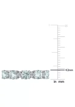 Cheapest ✨ Aquamarine and White Topaz Semi Eternity Ring in Sterling Silver by Belk & Co. 😍 -DealsBelk & Co. Store Belk 11834